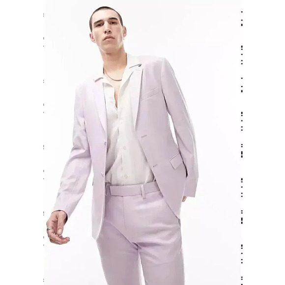 Topman Super Skinny Suit Pants in Lilac sz 30/29 NWT Dress Pant - Picture 1 of 7